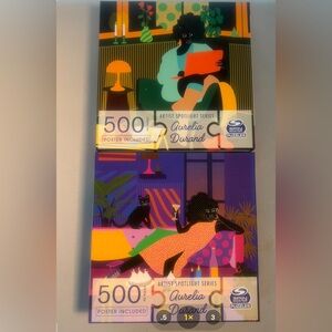 Spin Master Puzzle Aurelia Durand Artist Spotlight 500 Pc Set Of 2 New